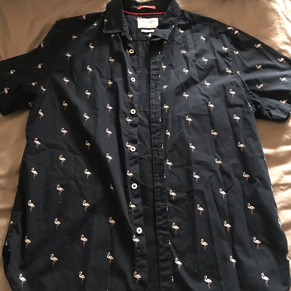 Denim & Flower flamingo button down